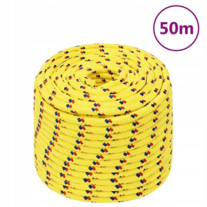Linka żeglarska, żółta, 12 mm, 50 m, polipropylen