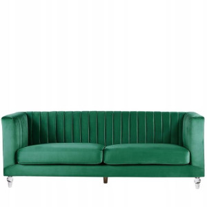 Sofa 3-osobowa Welurowa Zielona Arvika Lumarko!