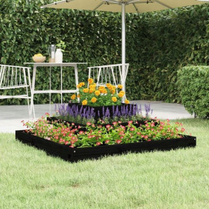 Donica, czarna, 80x80x27 cm, lite drewno sosnowe L