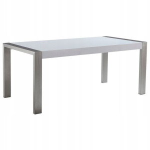 Stół Do Jadalni 180 X 90 Cm Biało-srebrny Arctic I