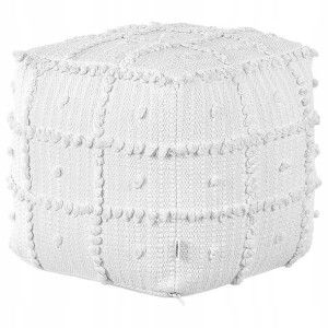 Puf bawełniany 40 x 40 x 40 cm biały HARNAI Lumark