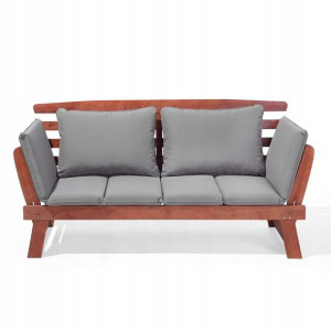 Sofa Ogrodowa Drewniana 165/210 Cm Ciemna Z Regulo