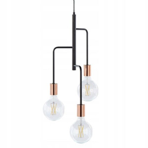 Lampa wisząca 3-punktowa metalowa czarna BOGNA Lum