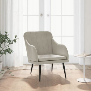 Fotel, jasnoszary, 63x76x80 cm, obity aksamitem Lu