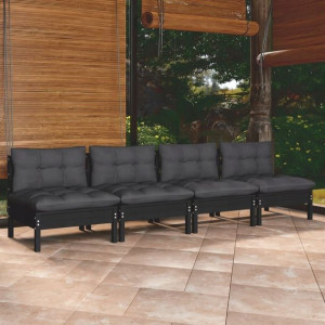 4-osobowa sofa ogrodowa z antracytowymi poduszkami