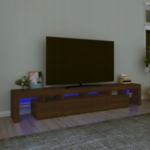 Szafka pod TV z oświetleniem LED, brązowy dąb, 230