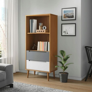 Regał, brązowy, 60x35x133,5 cm, lite drewno sosnow