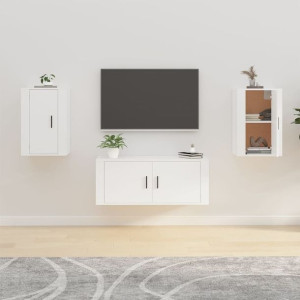 Wiszące szafki telewizyjne, 2 szt., białe, 40x34,5