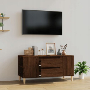 Szafka pod TV, brązowy dąb, 102x44,5x50 cm Lumarko
