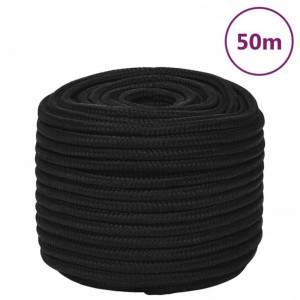 Linka robocza, czarna, 12 mm, 50 m, poliester Luma