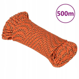 Linka żeglarska, pomarańczowa, 3 mm, 500 m, polipr