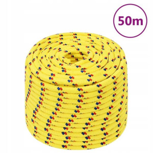 Linka żeglarska, żółta, 14 mm, 50 m, polipropylen