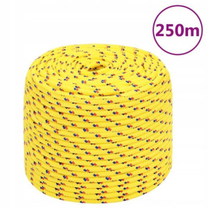 Linka żeglarska, żółta, 8 mm, 250 m, polipropylen