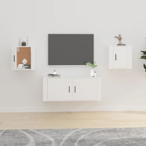 Wiszące szafki telewizyjne, 2 szt., białe, 40x34,5