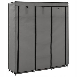 Szafa z przegrodami i drążkami, szara, 150x45x175