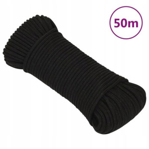 Linka robocza, czarna, 5 mm, 50 m, poliester Lumar