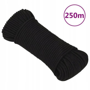Linka robocza, czarna, 4 mm, 250 m, poliester Luma