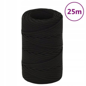 Linka robocza, czarna, 2 mm, 25 m, poliester Lumar
