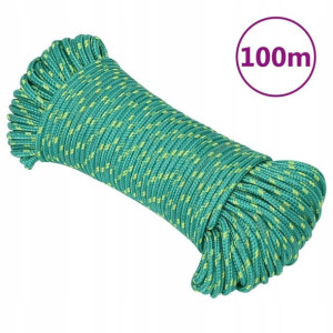 Linka żeglarska, zielona, 3 mm, 100 m, polipropyle