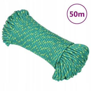 Linka żeglarska, zielona, 5 mm, 50 m, polipropylen