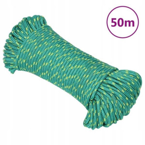Linka żeglarska, zielona, 3 mm, 50 m, polipropylen