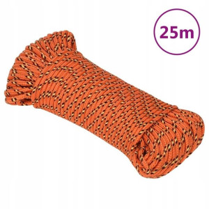 Linka żeglarska, pomarańczowa, 4 mm, 25 m, polipro