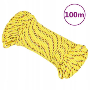 Linka żeglarska, żółta, 4 mm, 100 m, polipropylen