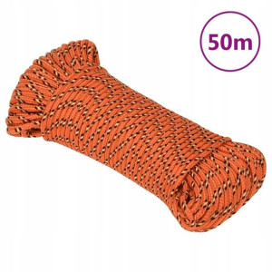 Linka żeglarska, pomarańczowa, 3 mm, 50 m, polipro
