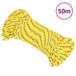 Linka żeglarska, żółta, 3 mm, 50 m, polipropylen L
