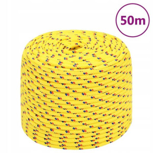 Linka żeglarska, żółta, 8 mm, 50 m, polipropylen L