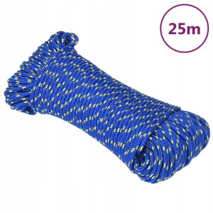 Linka żeglarska, niebieska, 5 mm, 25 m, polipropyl