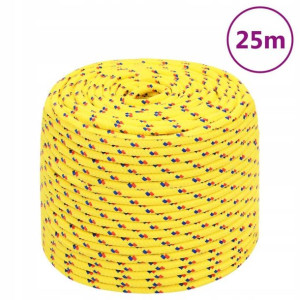 Linka żeglarska, żółta, 6 mm, 25 m, polipropylen L