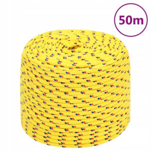 Linka żeglarska, żółta, 10 mm, 50 m, polipropylen