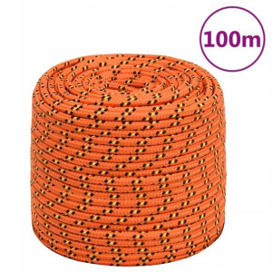 Linka żeglarska, pomarańczowa, 6 mm, 100 m, polipr