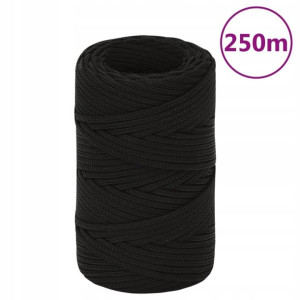 Linka robocza, czarna, 2 mm, 250 m, poliester Luma