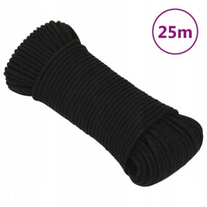 Linka robocza, czarna, 5 mm, 25 m, poliester Lumar