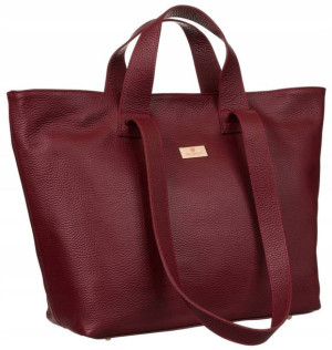 Shopperka ze skóry naturalnej na wysokich uchwytac