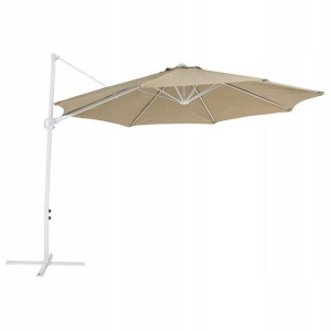 Parasol Ogrodowy 295 Cm Szarobeżowy Z Białym Savo
