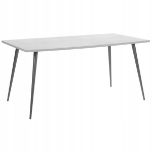 Stół Do Jadalni 160 X 80 Cm Efekt Betonu Z Czarnym