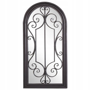 Metalowe Lustro Ścienne Okno 50 X 98 Cm Czarne Cam