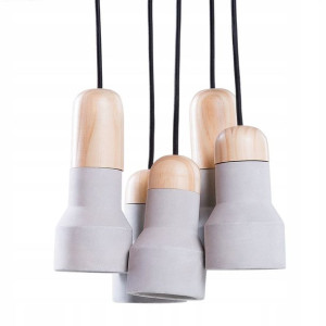 Lampa Wisząca 5 Kloszy Betonowa Szara Apure! Lumar
