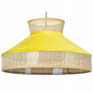 Lampa wisząca rattanowa naturalna z żółtym BATALI!