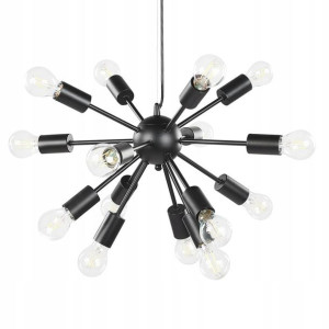 Lampa Wisząca 15-punktowa Metalowa Czarna Balagas!