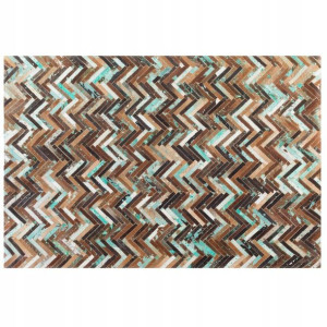 Dywan Patchwork Skórzany 140 X 200 Cm Wielokolorow
