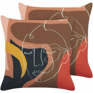 2 poduszki dekoracyjne 45 x 45 cm wielokolorowe HY