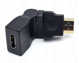 Adapter HDMI wt./HDMI gn. kątowy 180° obrotowy