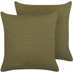 2 lniane poduszki dekoracyjne 45 x 45 cm zielone S