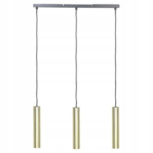 Lampa wisząca 3-punktowa metalowa mosiężna BROSNA!