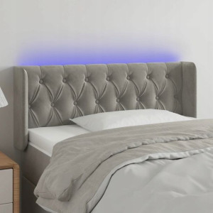 Lumarko Zagłówek do łóżka z LED, jasnoszary, 103x1