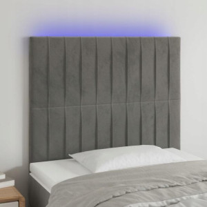 Lumarko Zagłówek do łóżka z LED, jasnoszary, 100x5